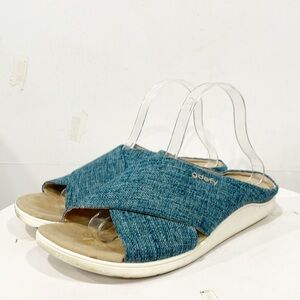 Gdefy Gravity Defyer Men Veltal Sandals VersoShock Genuine Leather Slide Blue 10